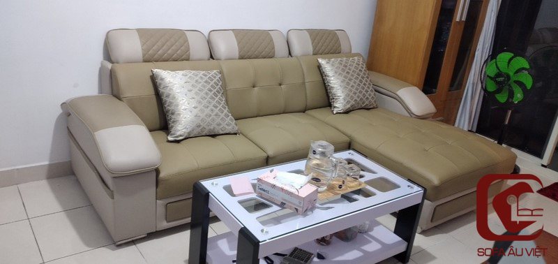Ghế sofa băng giả da sau khi bọc lại